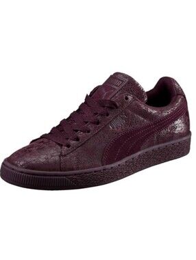 Puma Winetasting Purple Remaster Leather Sneakers Lace Up Athleisure Classic